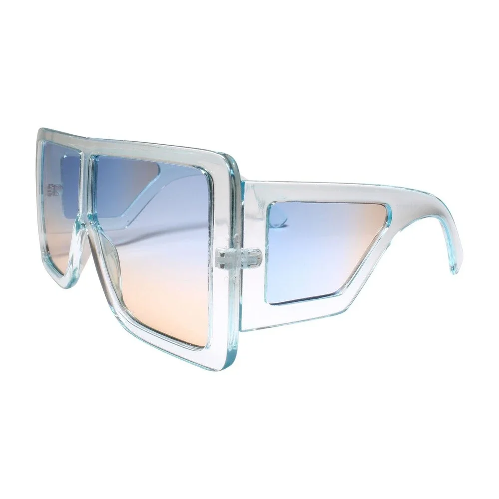 Elegant Classy Oversized Exaggerated Luxury Hot Womens Blue Square Sunglasses